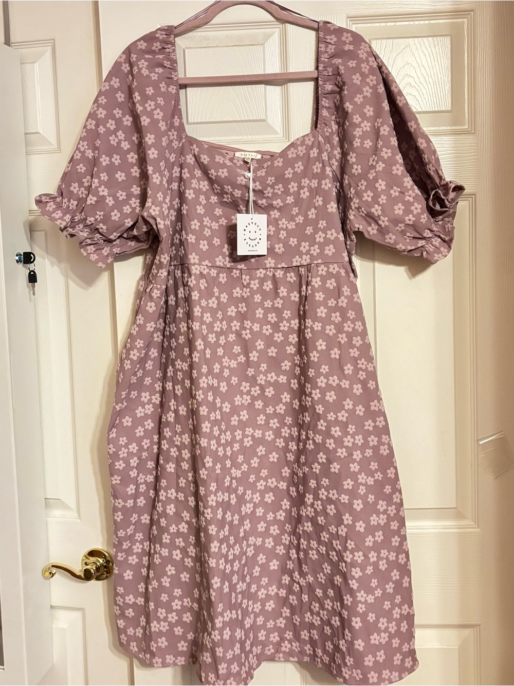 Baevely Purple Empire waist midi dress in 2X